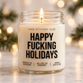 HAPPY FUCKING HOLIDAYS | Weihnachtskerze Duftkerze Weihnachten Weihnachtsgeschenk Geschenkidee Wichtelgeschenk für Freundin Partner Kollegin