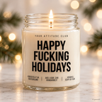 HAPPY FUCKING HOLIDAYS | Weihnachtskerze Duftkerze Weihnachten Weihnachtsgeschenk Geschenkidee Wichtelgeschenk für Freundin Partner Kollegin