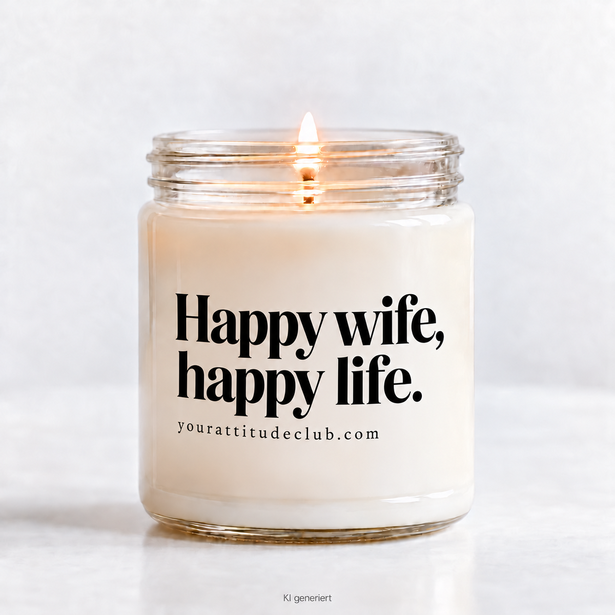 Happy wife, happy life. Funny Quote Candle, Gift Idea for Wife, Wedding, Anniversary, Valentine's Day, Handmade Soy Wax Candle by Your Attitude Club
