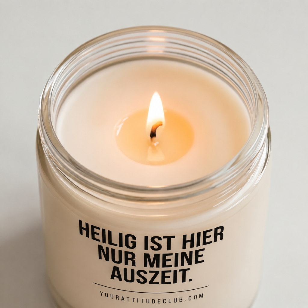 HEILIG IST HIER NUR MEINE AUSZEIT. | Weihnachtskerze, lustiges Weihnachtsgeschenk, Wichtelgeschenk, Geschenk für Freundin, Schwester, Kollegin
