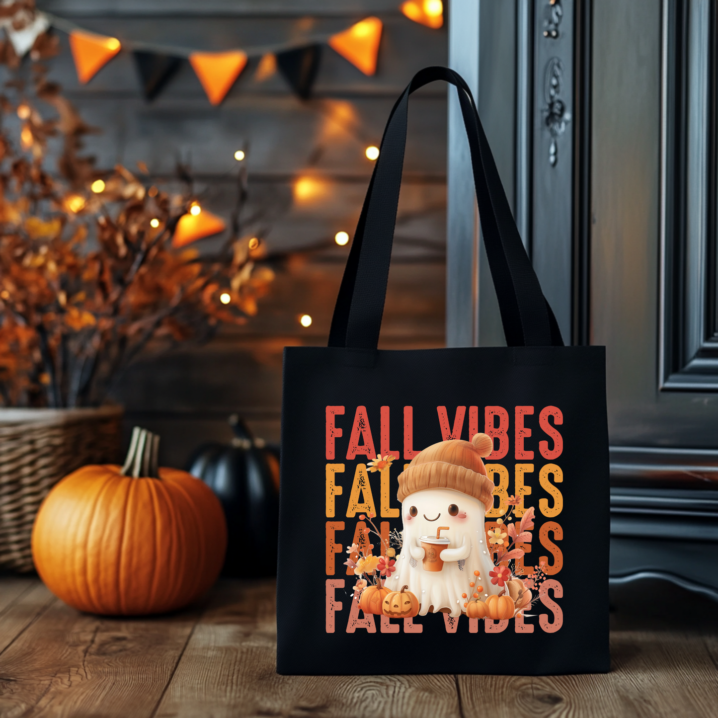 Herbst Vibes | Tragetasche mit Spruch – Baumwollbeutel mit Attitude