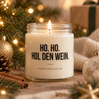HO. HO. HOL DEN WEIN. | Weihnachtskerze, lustiges Weihnachtsgeschenk, Wichtelgeschenk, Geschenk für Freundin, Kollegin, Schwester, Freunde