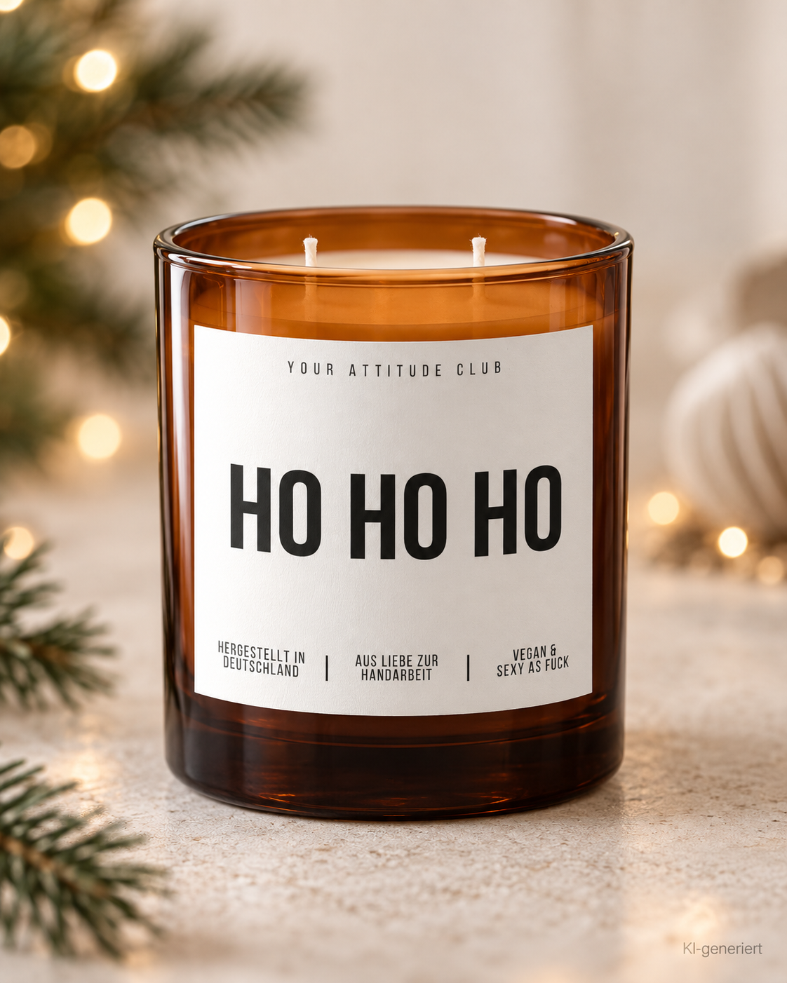 HO HO HO – Weihnachtskerze | Weihnachtsgeschenk | Geschenk für Familie, Freunde & Kolleg:innen | Wichtelgeschenk | Geschenkidee Weihnachten