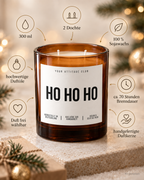 HO HO HO – Weihnachtskerze | Weihnachtsgeschenk | Geschenk für Familie, Freunde & Kolleg:innen | Wichtelgeschenk | Geschenkidee Weihnachten