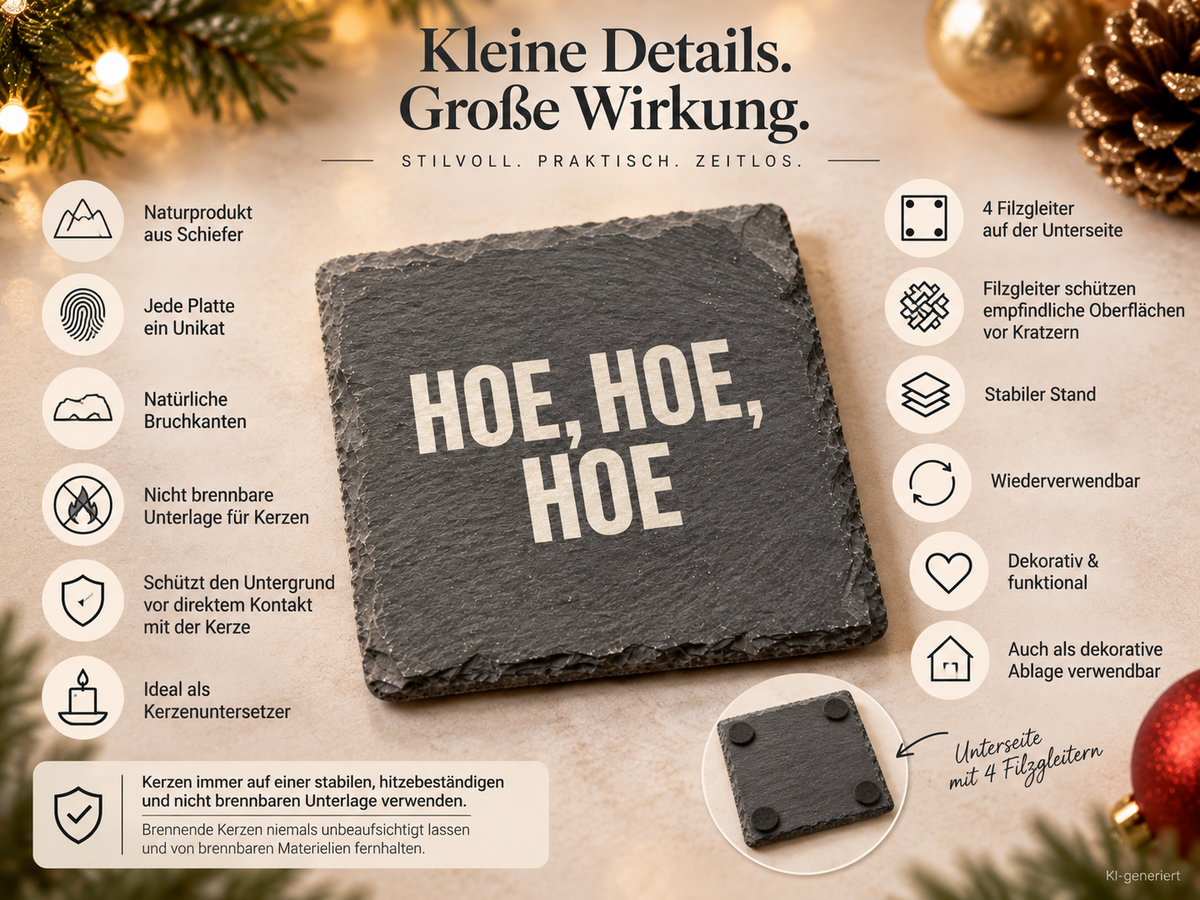 HOE, HOE, HOE – Weihnachtskerze | lustiges Weihnachtsgeschenk | Geschenk für Freunde, Kolleg:innen & Partner | Wichtelgeschenk Weihnachten
