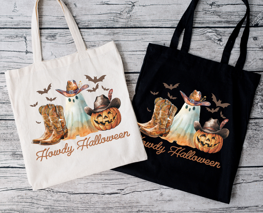 Howdy Halloween | Tragetasche mit Spruch – Baumwollbeutel mit Attitude