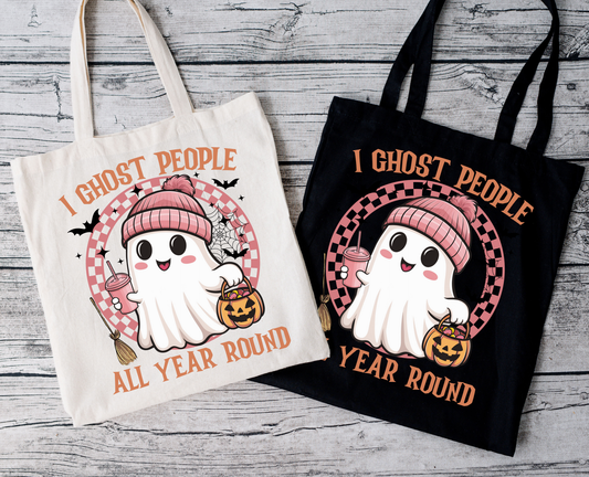 I Ghost People | Tragetasche mit Spruch – Baumwollbeutel mit Attitude