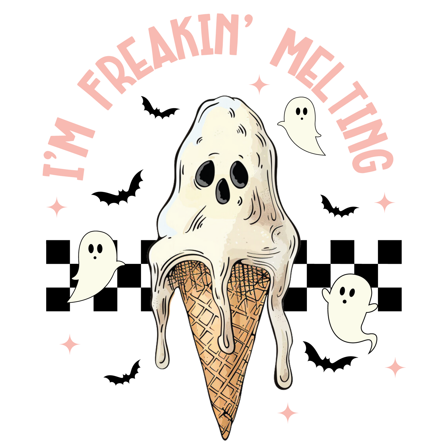 Halloween Tote Bag “I’m Freakin’ Melting” – Baumwolltasche mit Geister-Motiv – DTG Druck – auch als Bügelbild – Geschenk für Halloween-Liebhaber:innen