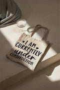 I am currently under construction Baumwolltasche Stoffbeutel Fitness Gym Bag Training Tasche Spruchbeutel nachhaltig Jutebeutel Schultertasche Einkaufstasche