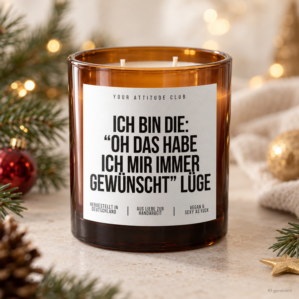 ICH BIN DIE: “OH DAS HABE ICH MIR IMMER GEWÜNSCHT” LÜGE – Weihnachtskerze | lustiges Weihnachtsgeschenk | Wichtelgeschenk | Geschenkidee Weihnachten