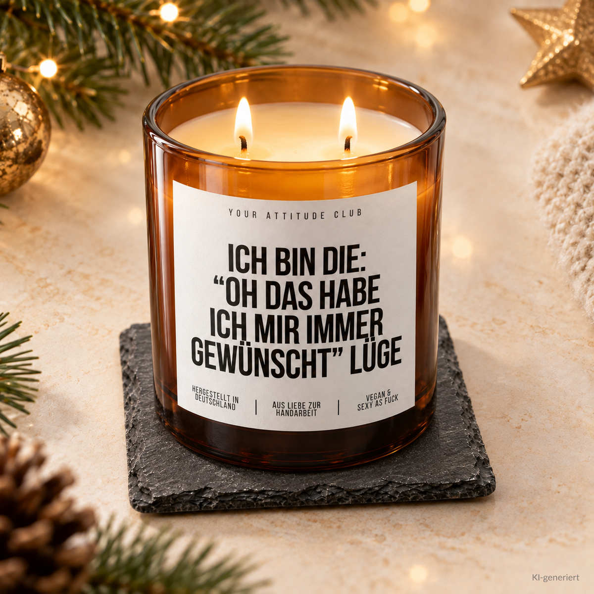 ICH BIN DIE: “OH DAS HABE ICH MIR IMMER GEWÜNSCHT” LÜGE – Weihnachtskerze | lustiges Weihnachtsgeschenk | Wichtelgeschenk | Geschenkidee Weihnachten