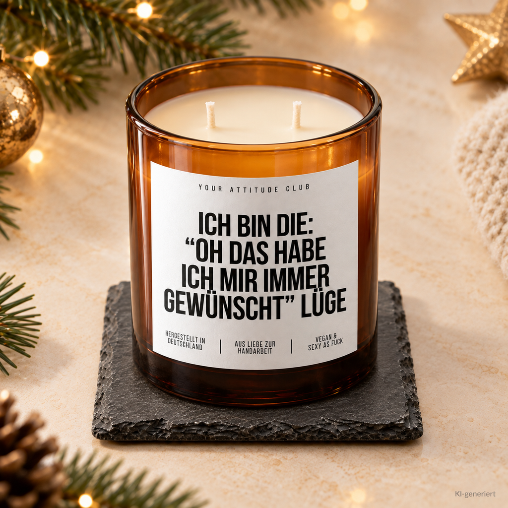 ICH BIN DIE: “OH DAS HABE ICH MIR IMMER GEWÜNSCHT” LÜGE – Weihnachtskerze | lustiges Weihnachtsgeschenk | Wichtelgeschenk | Geschenkidee Weihnachten