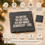 ICH BIN DIE: “OH DAS HABE ICH MIR IMMER GEWÜNSCHT” LÜGE – Weihnachtskerze Naturgras Etikett | Weihnachtsgeschenk | lustige Geschenkidee für Familie & Freunde