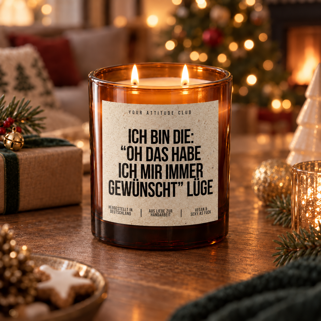 ICH BIN DIE: “OH DAS HABE ICH MIR IMMER GEWÜNSCHT” LÜGE – Weihnachtskerze | lustiges Weihnachtsgeschenk | Wichtelgeschenk | Geschenkidee Weihnachten