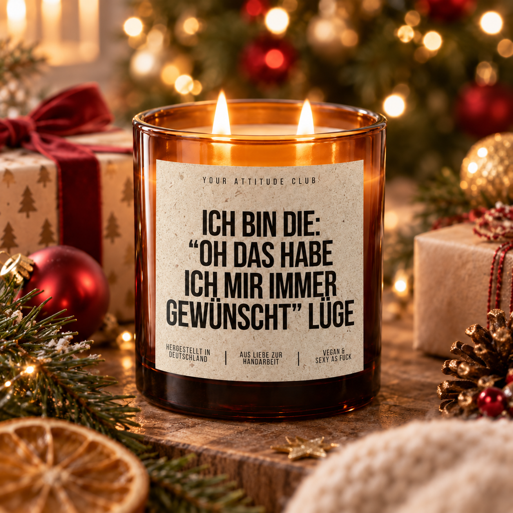 ICH BIN DIE: “OH DAS HABE ICH MIR IMMER GEWÜNSCHT” LÜGE – Weihnachtskerze | lustiges Weihnachtsgeschenk | Wichtelgeschenk | Geschenkidee Weihnachten
