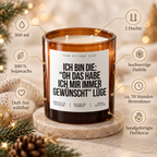 ICH BIN DIE: “OH DAS HABE ICH MIR IMMER GEWÜNSCHT” LÜGE – Weihnachtskerze | lustiges Weihnachtsgeschenk | Wichtelgeschenk | Geschenkidee Weihnachten