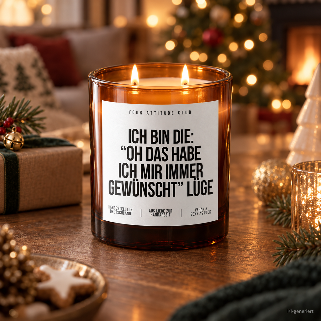 ICH BIN DIE: “OH DAS HABE ICH MIR IMMER GEWÜNSCHT” LÜGE – Weihnachtskerze | lustiges Weihnachtsgeschenk | Wichtelgeschenk | Geschenkidee Weihnachten
