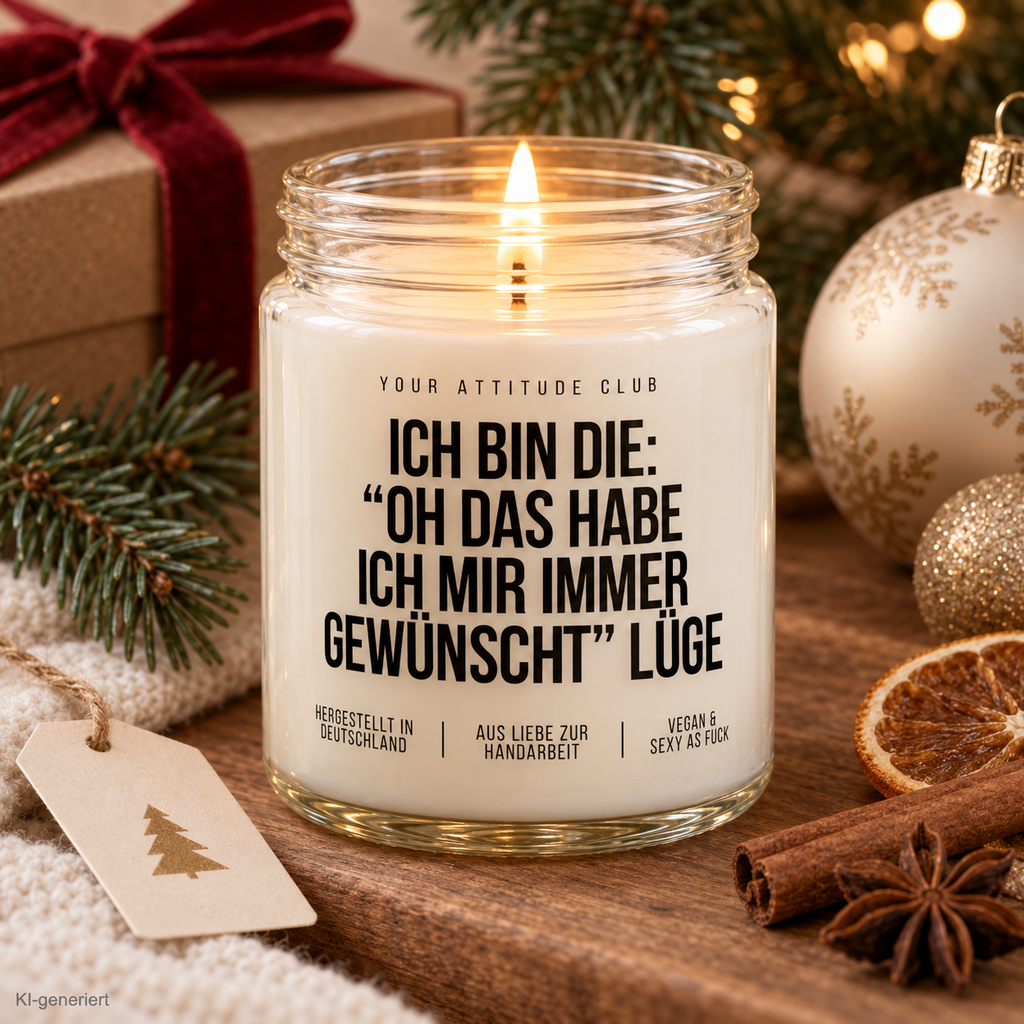ICH BIN DIE: “OH DAS HABE ICH MIR IMMER GEWÜNSCHT” LÜGE | Weihnachtskerze Duftkerze Weihnachten Geschenkidee Wichtelgeschenk