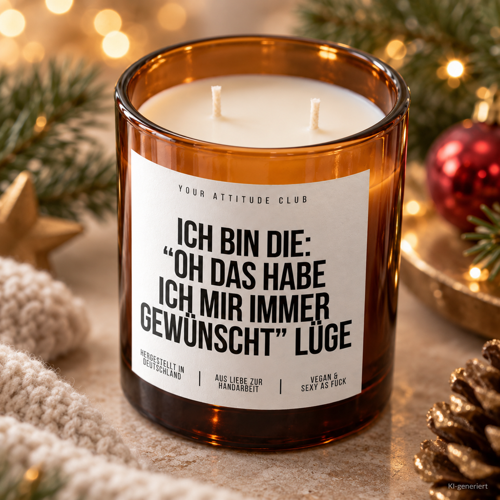 ICH BIN DIE: “OH DAS HABE ICH MIR IMMER GEWÜNSCHT” LÜGE – Weihnachtskerze | lustiges Weihnachtsgeschenk | Wichtelgeschenk | Geschenkidee Weihnachten