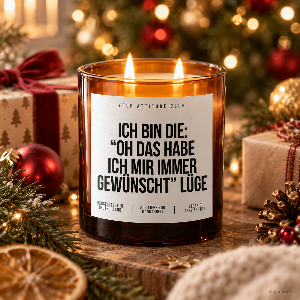 ICH BIN DIE: “OH DAS HABE ICH MIR IMMER GEWÜNSCHT” LÜGE – Weihnachtskerze | lustiges Weihnachtsgeschenk | Wichtelgeschenk | Geschenkidee Weihnachten