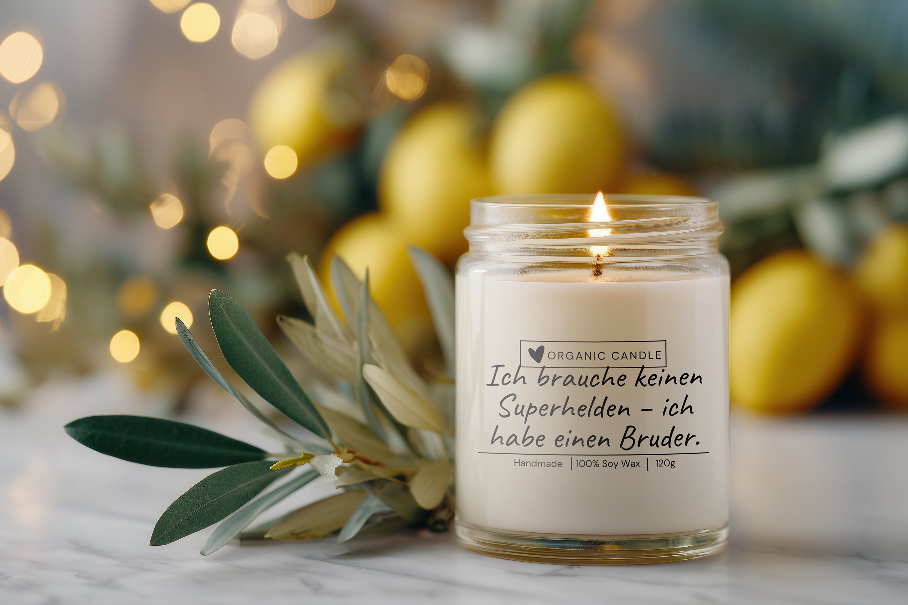 Ich brauche keinen Superhelden – ich habe einen Bruder Kerze Geschenk Bruder Geburtstag Weihnachten Lustige Sojawachs Duftkerze Your Attitude Club