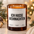 ICH HASSE WEIHNACHTEN – Weihnachtskerze | lustiges Weihnachtsgeschenk | Wichtelgeschenk | Geschenk für Freunde, Kolleg:innen & Familie