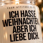 ICH HASSE WEIHNACHTEN, ABER ICH LIEBE DICH. | Weihnachtskerze Duftkerze Weihnachten Geschenkidee für Partner Freundin Freund Wichtelgeschenk