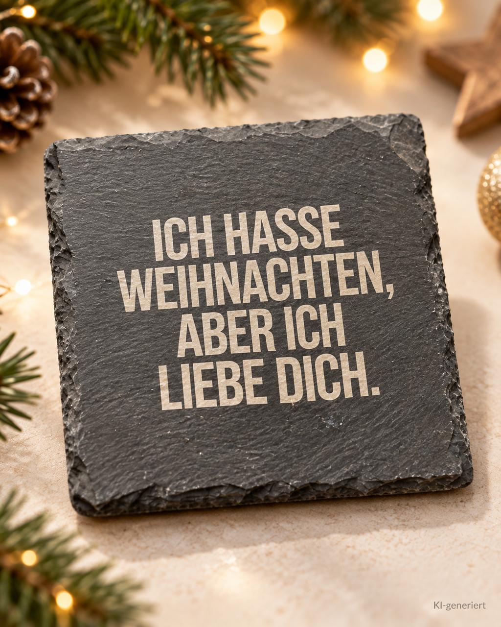 ICH HASSE WEIHNACHTEN, ABER ICH LIEBE DICH. – Weihnachtskerze | Weihnachtsgeschenk für Partner:in | Geschenkidee Weihnachten