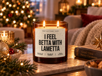 I FEEL BETTA WITH LAMETTA – Weihnachtskerze | Weihnachtsgeschenk | lustige Geschenkidee für Freunde, Kolleg:innen & Familie | Wichtelgeschenk