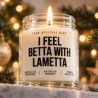 I FEEL BETTA WITH LAMETTA | Weihnachtskerze Duftkerze Weihnachten Weihnachtsgeschenk Geschenkidee Wichtelgeschenk für Freundin Kollegin