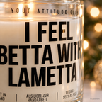 I FEEL BETTA WITH LAMETTA | Weihnachtskerze Duftkerze Weihnachten Weihnachtsgeschenk Geschenkidee Wichtelgeschenk für Freundin Kollegin
