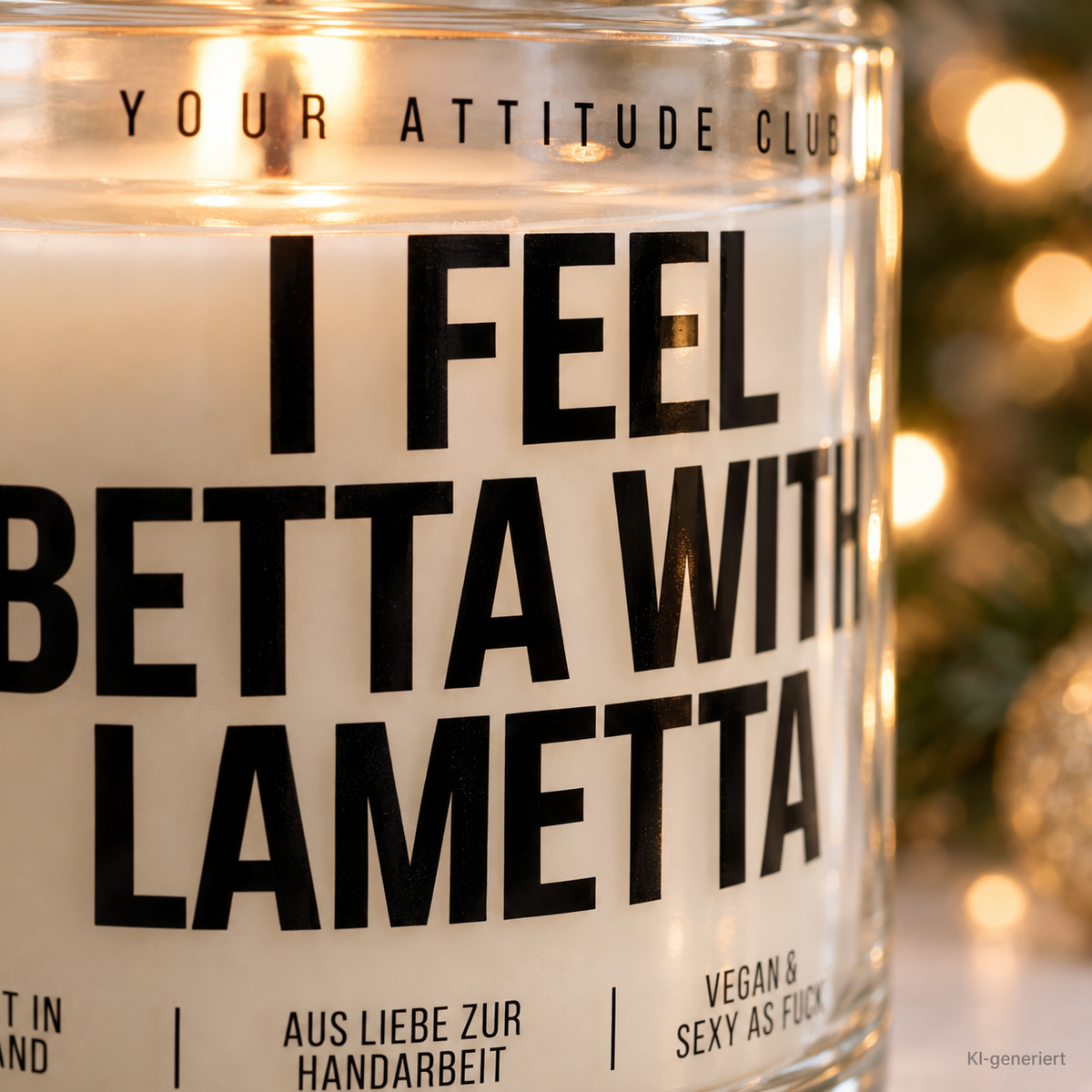 I FEEL BETTA WITH LAMETTA | Weihnachtskerze Duftkerze Weihnachten Weihnachtsgeschenk Geschenkidee Wichtelgeschenk für Freundin Kollegin