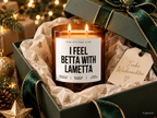 I FEEL BETTA WITH LAMETTA – Weihnachtskerze | Weihnachtsgeschenk | lustige Geschenkidee für Freunde, Kolleg:innen & Familie | Wichtelgeschenk