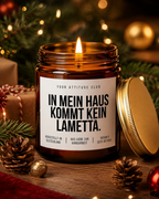 IN MEIN HAUS KOMMT KEIN LAMETTA Weihnachtskerze mit Spruch | lustige Duftkerze | freches Weihnachtsgeschenk | Wichtelgeschenk | Sojawachs Kerze handgemacht