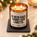 IN MEIN HAUS KOMMT KEIN LAMETTA. – Weihnachtskerze | Lustiges Weihnachtsgeschenk | Geschenk für Freunde, Familie & Kolleg:innen | Geschenkidee Weihnachten