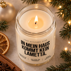 IN MEIN HAUS KOMMT KEIN LAMETTA. | Weihnachtskerze Duftkerze Weihnachten Weihnachtsgeschenk Wichtelgeschenk Geschenkidee für Familie Freunde