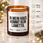 IN MEIN HAUS KOMMT KEIN LAMETTA. – Weihnachtskerze Naturgras Etikett | Weihnachtsgeschenk | Wichtelgeschenk | Geschenkidee Weihnachten