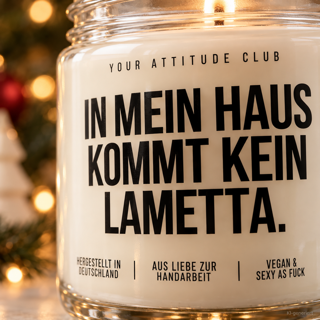 IN MEIN HAUS KOMMT KEIN LAMETTA. | Weihnachtskerze Duftkerze Weihnachten Weihnachtsgeschenk Wichtelgeschenk Geschenkidee für Familie Freunde
