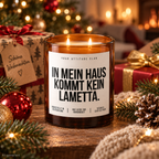 IN MEIN HAUS KOMMT KEIN LAMETTA. – Weihnachtskerze Naturgras Etikett | Weihnachtsgeschenk | Wichtelgeschenk | Geschenkidee Weihnachten