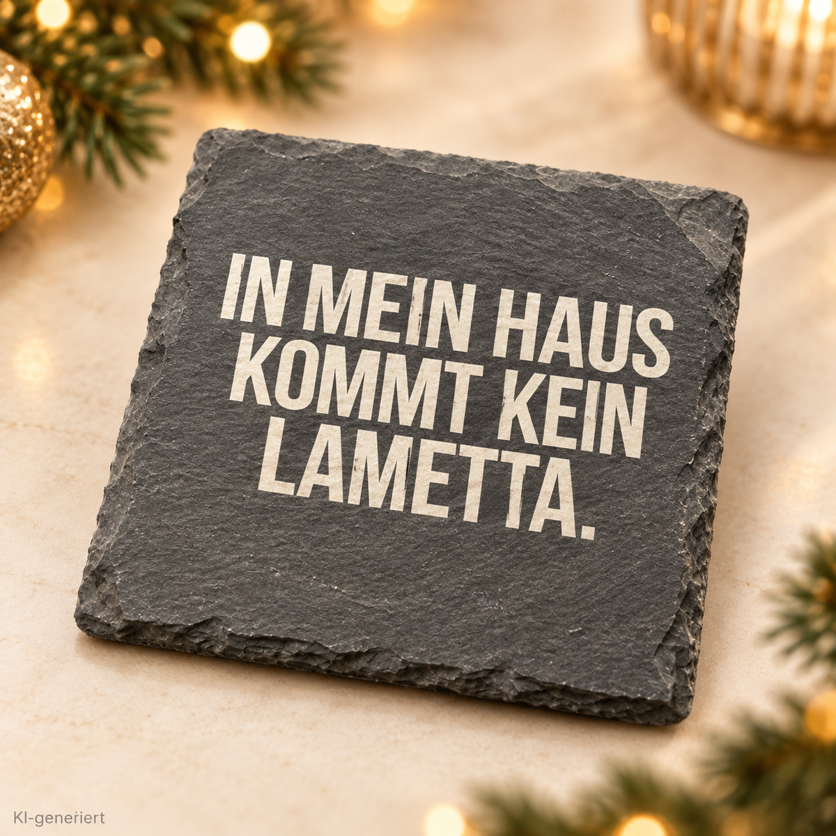 IN MEIN HAUS KOMMT KEIN LAMETTA. – Weihnachtskerze Naturgras Etikett | Weihnachtsgeschenk | Wichtelgeschenk | Geschenkidee Weihnachten