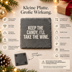 KEEP THE CANDY. I’LL TAKE THE WINE. – Weihnachtskerze Naturgras Etikett | Weihnachtsgeschenk | Geschenk für Freunde | Geschenkidee Weihnachten