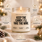KEEP THE CANDY. I’LL TAKE THE WINE. | Weihnachtskerze Duftkerze Weihnachten Weihnachtsgeschenk Wichtelgeschenk Geschenkidee für Freunde Kollegin