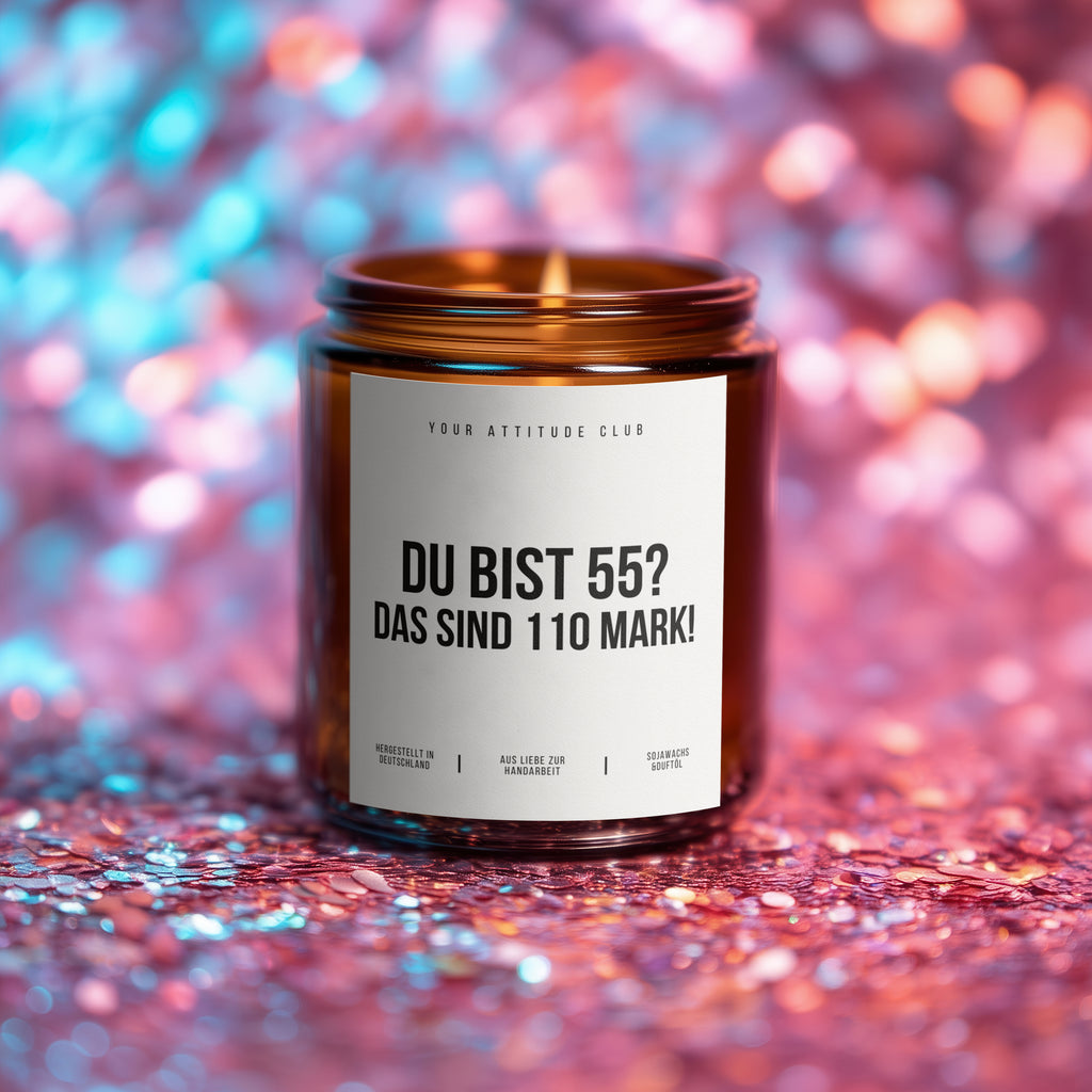 Du bist 55? Das sind 110 Mark! | Kerze Geschenk 55. Geburtstag