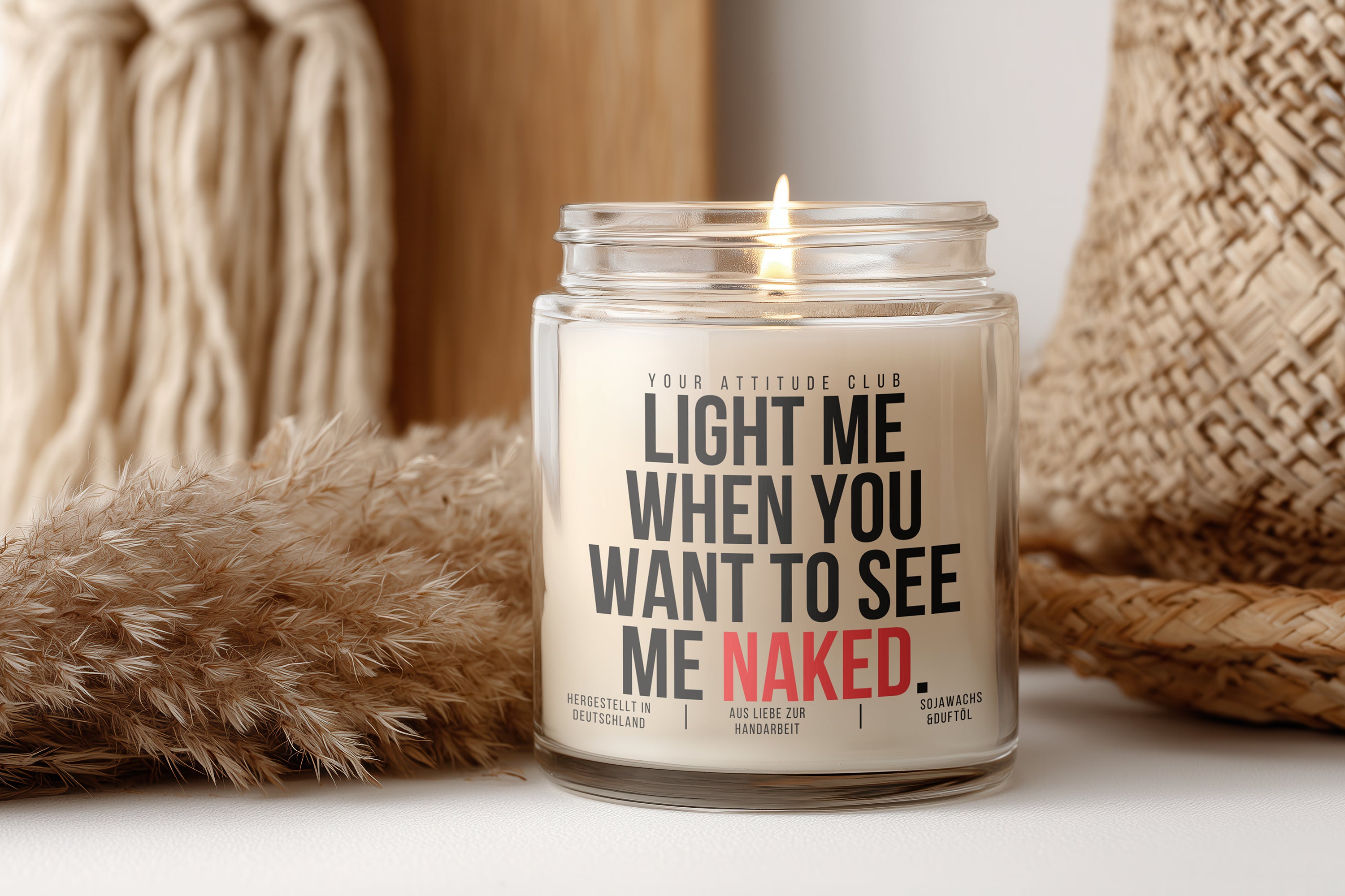 Light me when you want to see me naked. Valentinstagskerze für Paare, sexy Geschenk, Galentines Day, Sojawachs Kerze personalisiert