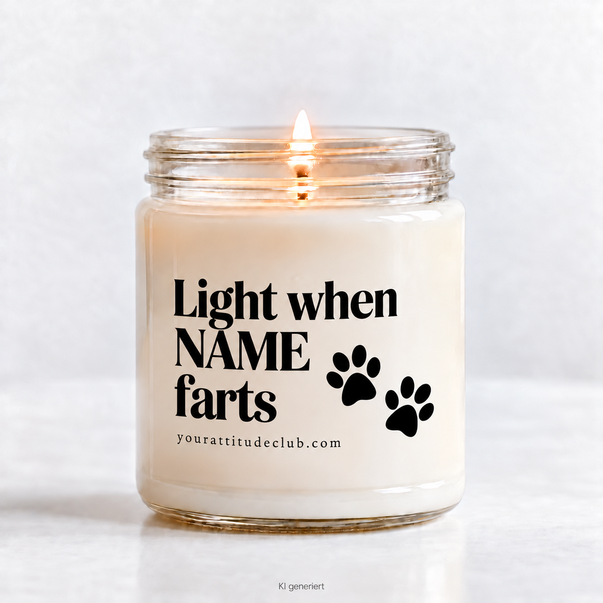Light when NAME farts Candle - Funny Personalized Candle, Humorous Gift, Fun Candle, Soy Wax, Gift Idea for Friends Family Your Attitude Club