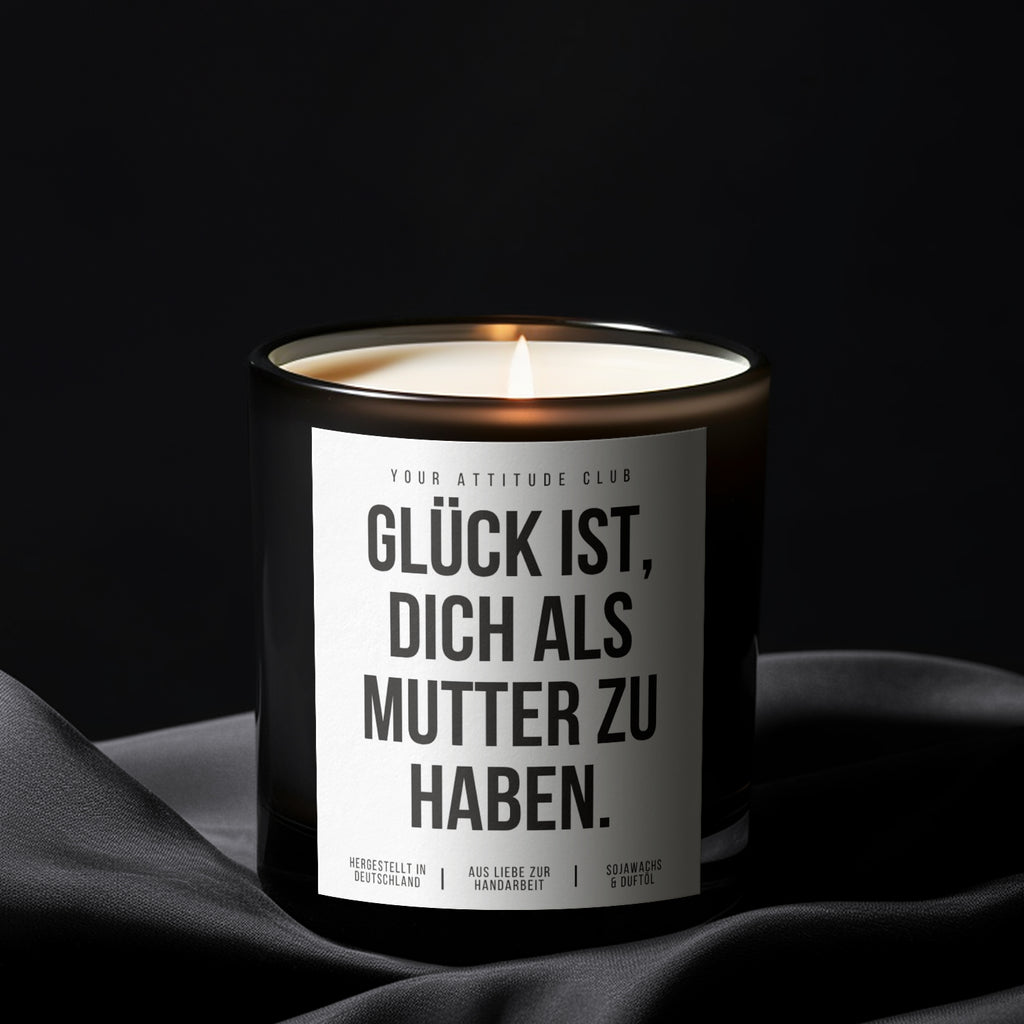 Glück ist, dich als Mutter zu haben. | Liebevolle Duftkerze mit 2 Dochten für Mama