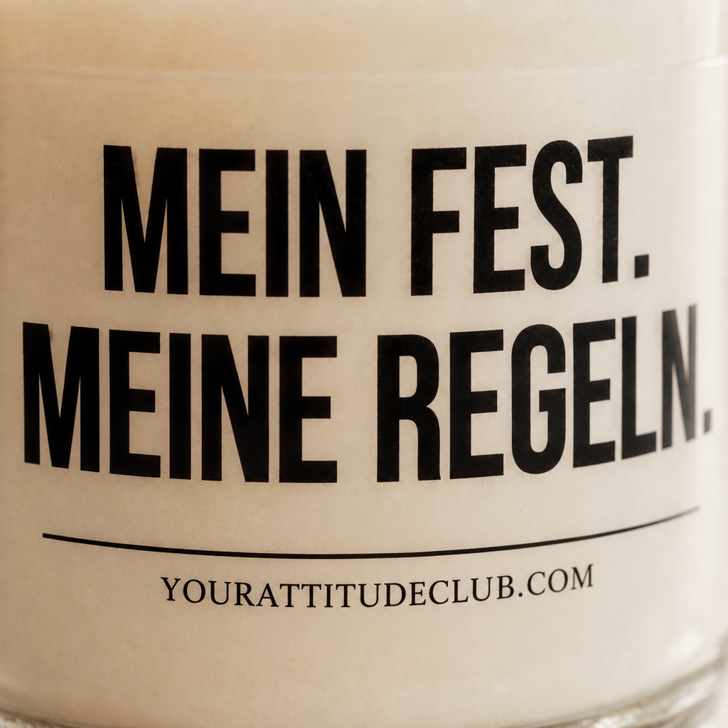 MEIN FEST. MEINE REGELN. | Weihnachtskerze, lustiges Weihnachtsgeschenk, Wichtelgeschenk, Geschenk für Freundin, Schwester, Kollegin, Mama