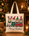 Meowy Christmas – Weihnachtlicher Stoffbeutel mit Katzenmotiv | Baumwolltasche für Katzenliebhaber | Nachhaltiges Weihnachtsgeschenk
