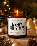MERRY CHRISTMAS Weihnachtskerze mit Spruch | klassische Duftkerze | Geschenk Weihnachten | Wichtelgeschenk | Sojawachs Kerze handgemacht