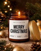 MERRY CHRISTMAS Weihnachtskerze mit Spruch | klassische Duftkerze | Geschenk Weihnachten | Wichtelgeschenk | Sojawachs Kerze handgemacht